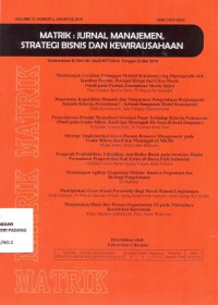 Image of Matrik: Jurnal Manajemen Strategi Bisnis dan Kewirausahaan