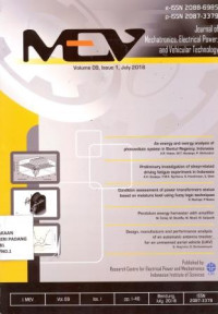 Image of Journal of Mechatronics, Electrical Power, and Vehicular Technology